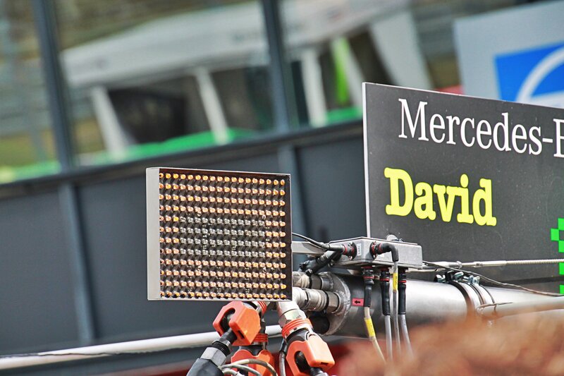 Mercedes-Benz sign with LED panel