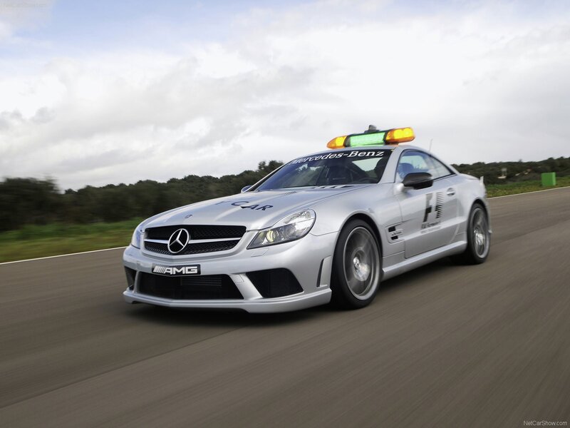 Mercedes-Benz SL63 AMG on a racetrack