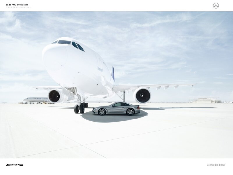 Mercedes-Benz SL65 AMG and airplane
