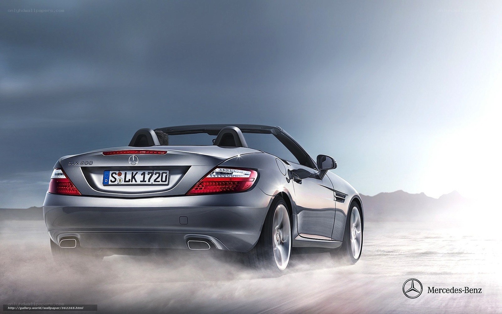 Mercedes-Benz SLK driving on desert