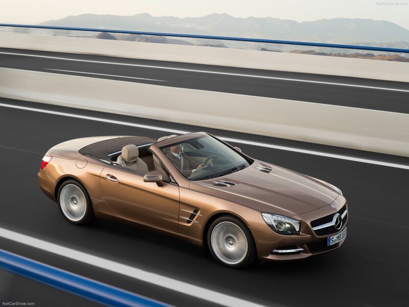 Mercedes-Benz SLK driving on highway