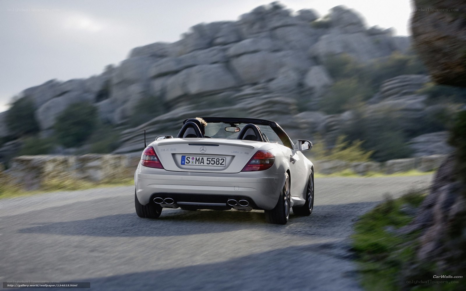 Mercedes-Benz SLK driving on mountain road