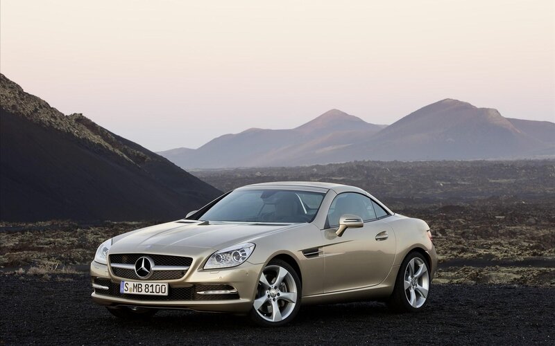 Mercedes-Benz SLK in volcanic landscape