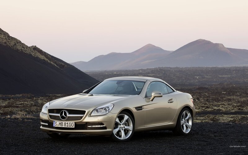 Mercedes-Benz SLK in volcanic landscape