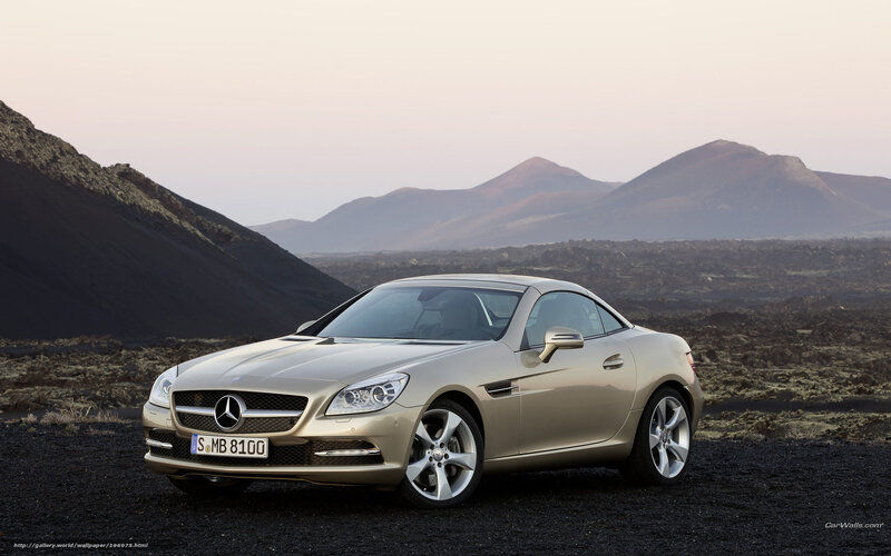Mercedes-Benz SLK in volcanic landscape