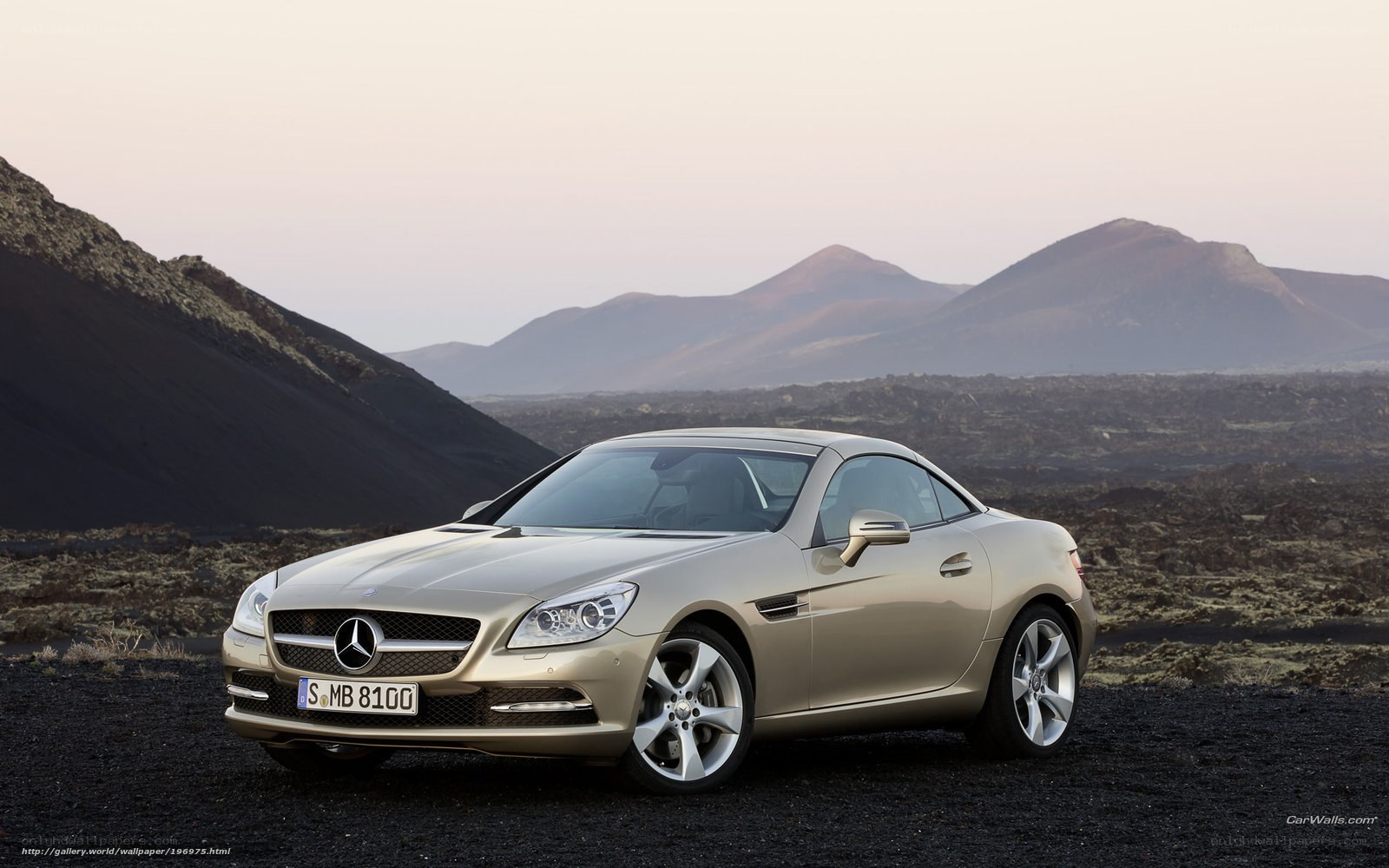 Mercedes-Benz SLK in volcanic landscape