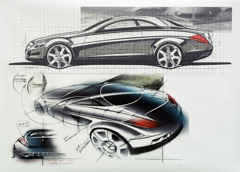 Mercedes-Benz SLR concept sketches
