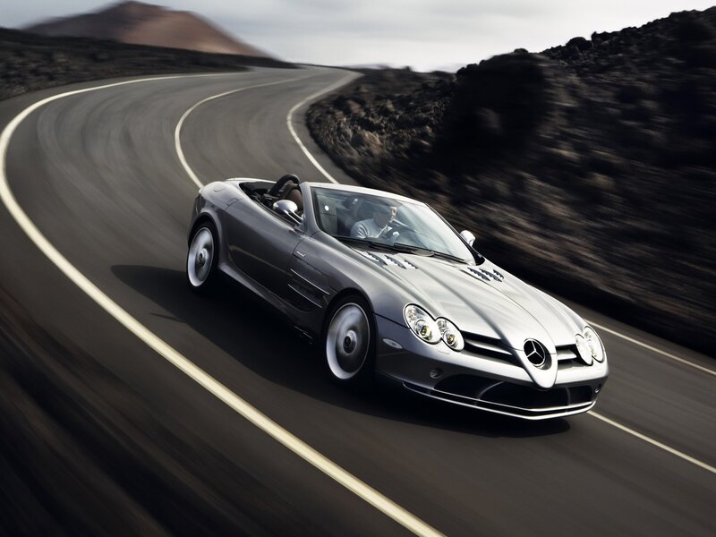 Mercedes-Benz SLR McLaren on a winding road