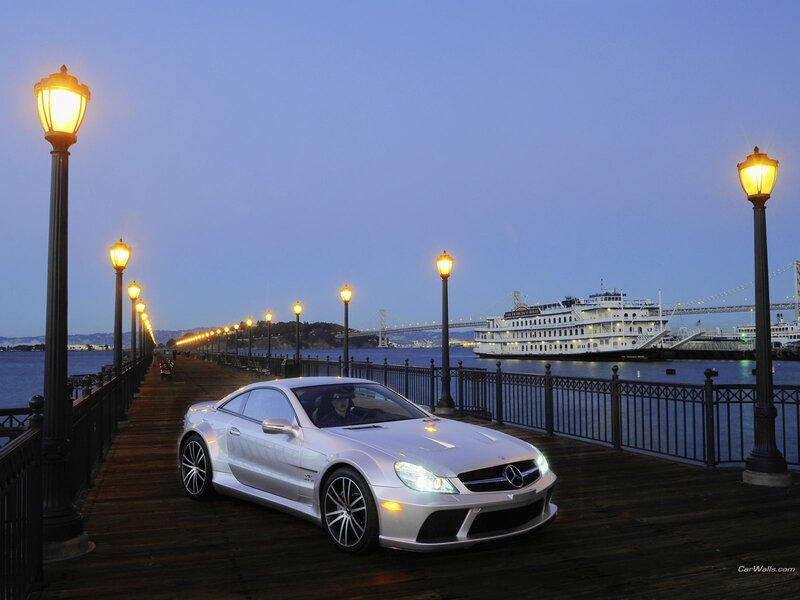 Mercedes-Benz SLR on a pier