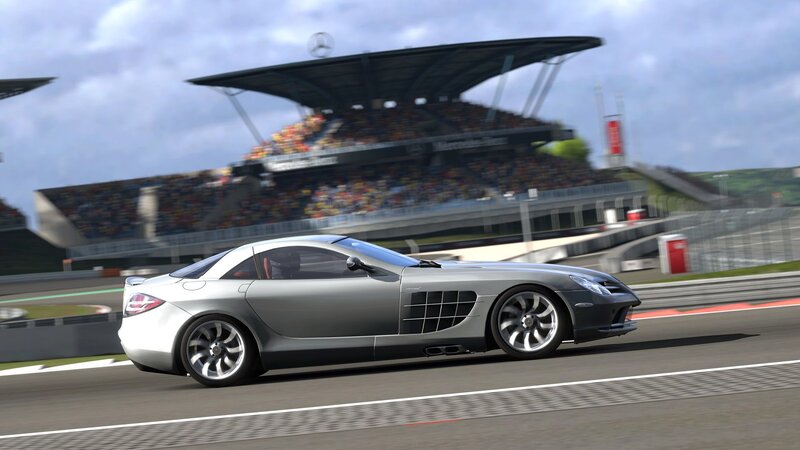 Mercedes-Benz SLR on a racetrack