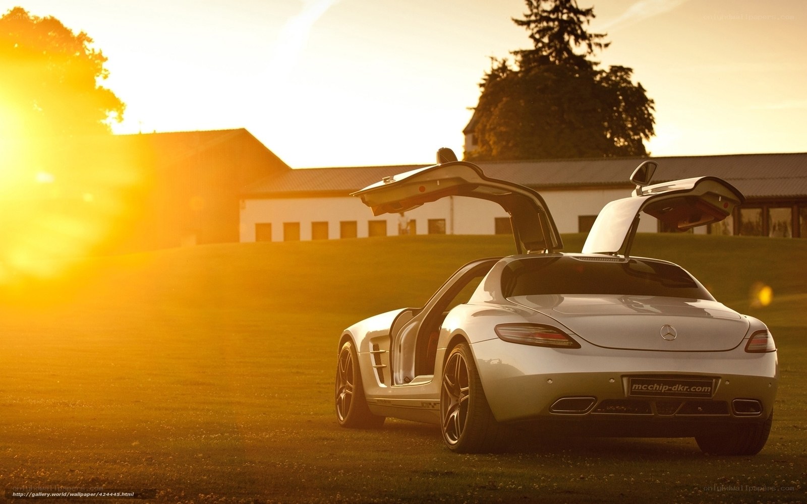 Mercedes-Benz SLS AMG at sunset
