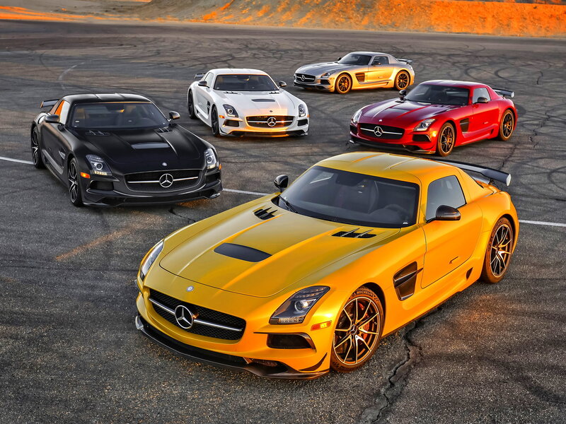 Mercedes-Benz SLS AMG Cars — Yellow