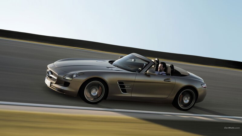 Mercedes-Benz SLS AMG driving on track