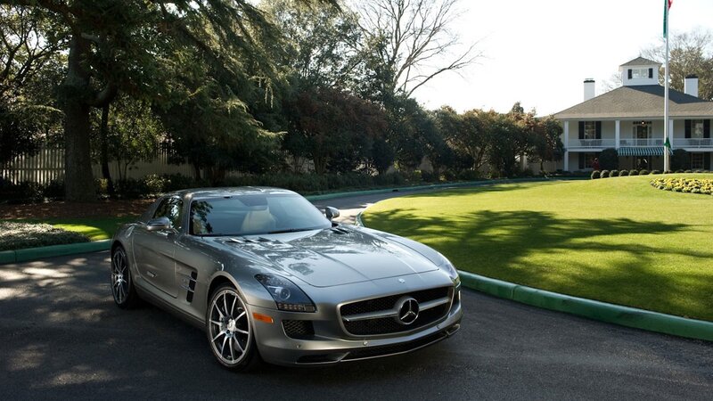 Mercedes-Benz SLS AMG on a golf course
