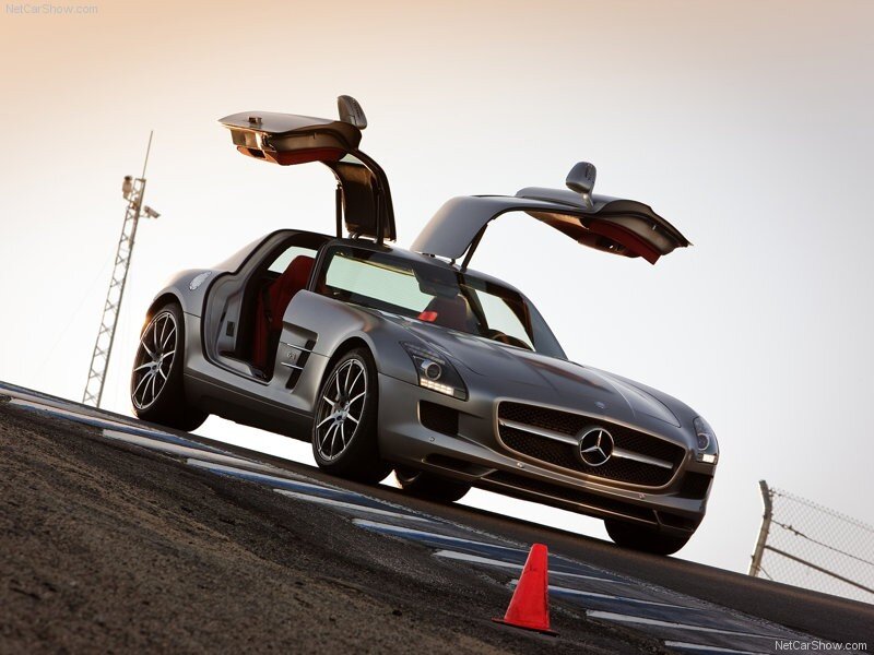 Mercedes-Benz SLS AMG on racetrack