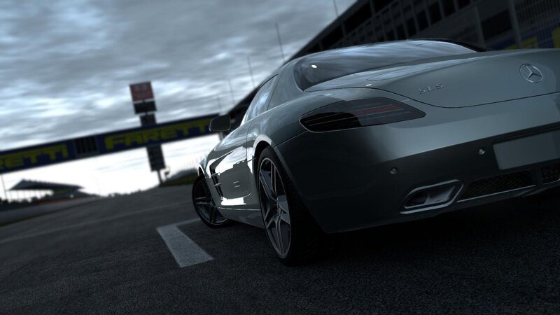Mercedes-Benz SLS on a racetrack