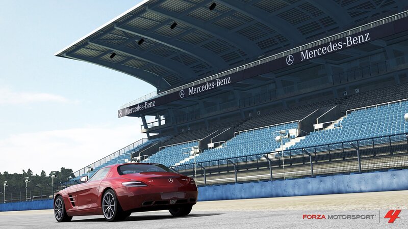 Mercedes-Benz SLS on racetrack