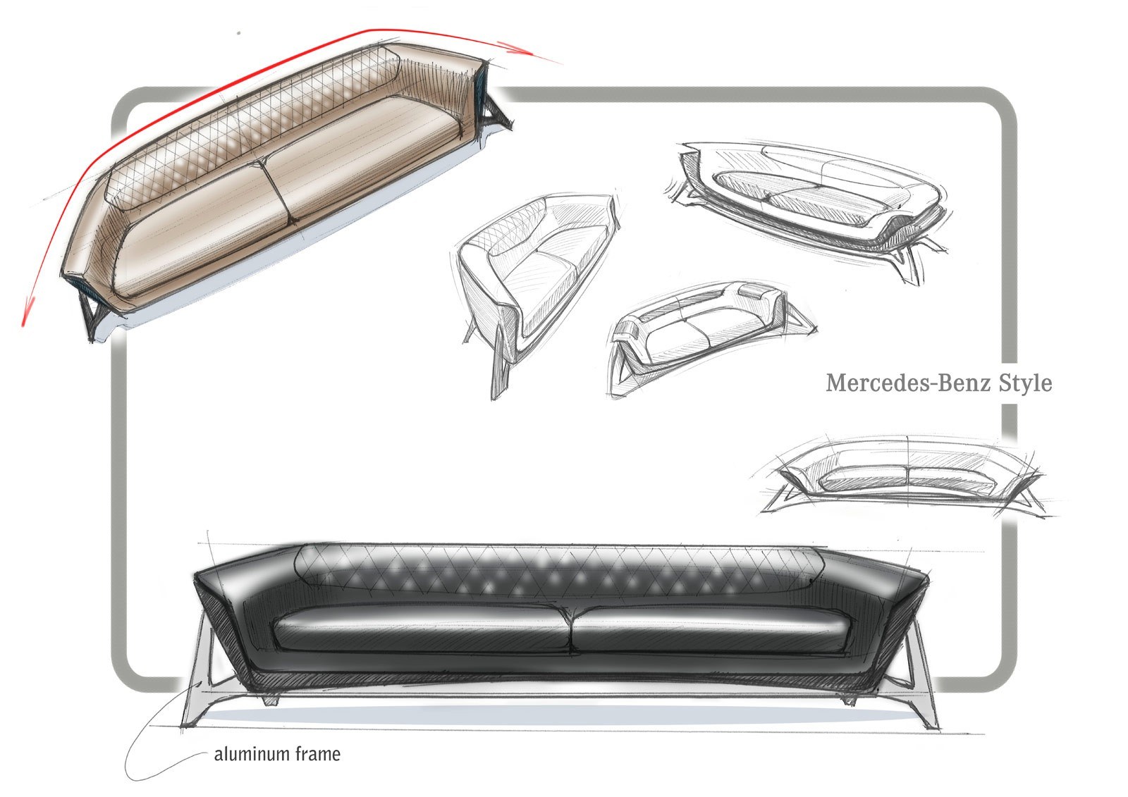 Mercedes-Benz style sofa design