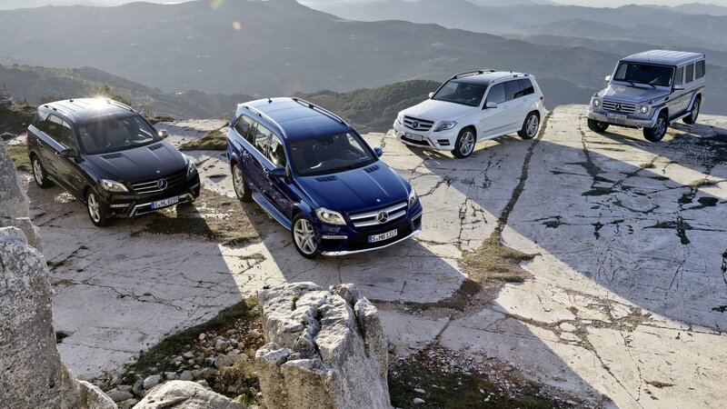 Mercedes-Benz SUVs on a mountain