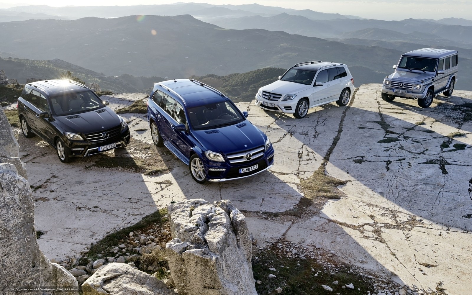 Mercedes-Benz SUVs on a mountain