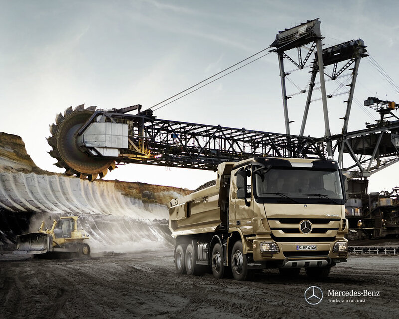 Mercedes-Benz truck in a mine