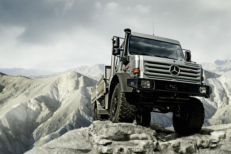 Mercedes-Benz Unimog in mountainous terrain