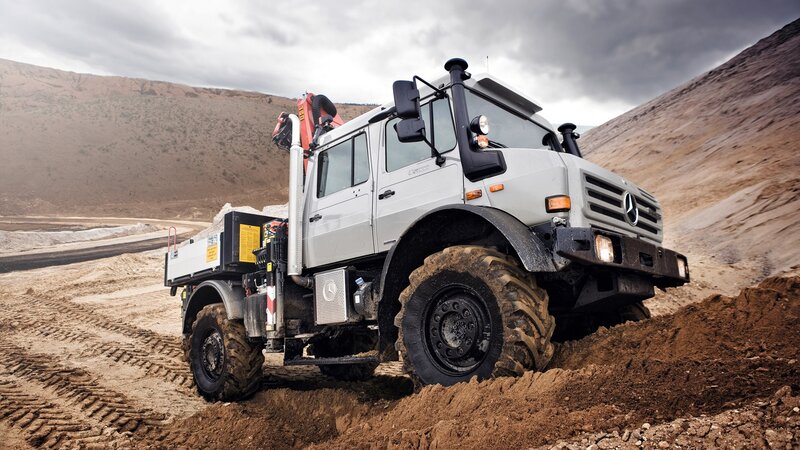 Mercedes-Benz Unimog in rugged terrain