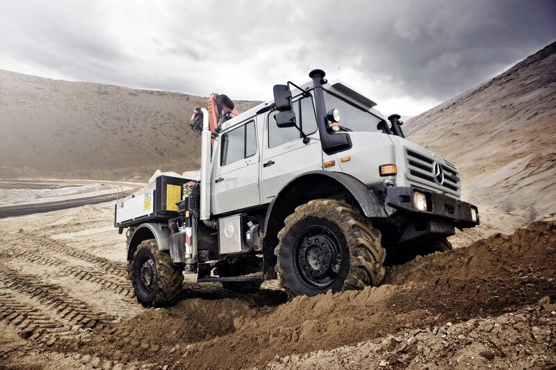 Mercedes-Benz Unimog in rugged terrain