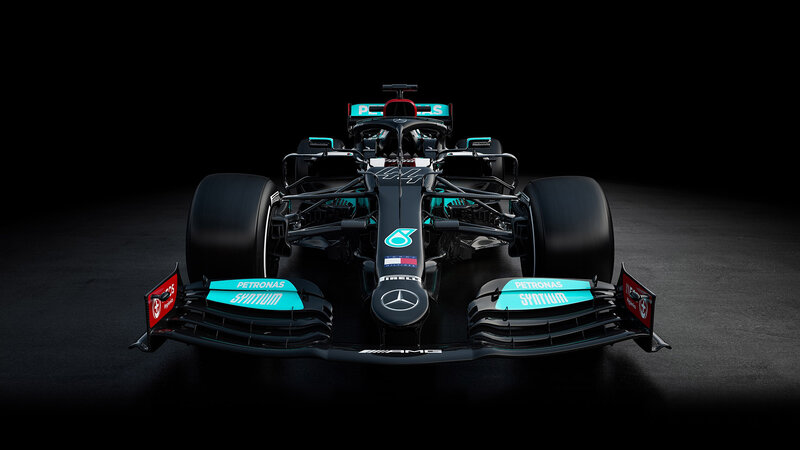 Mercedes Formula 1 Car — Black, Dramatic