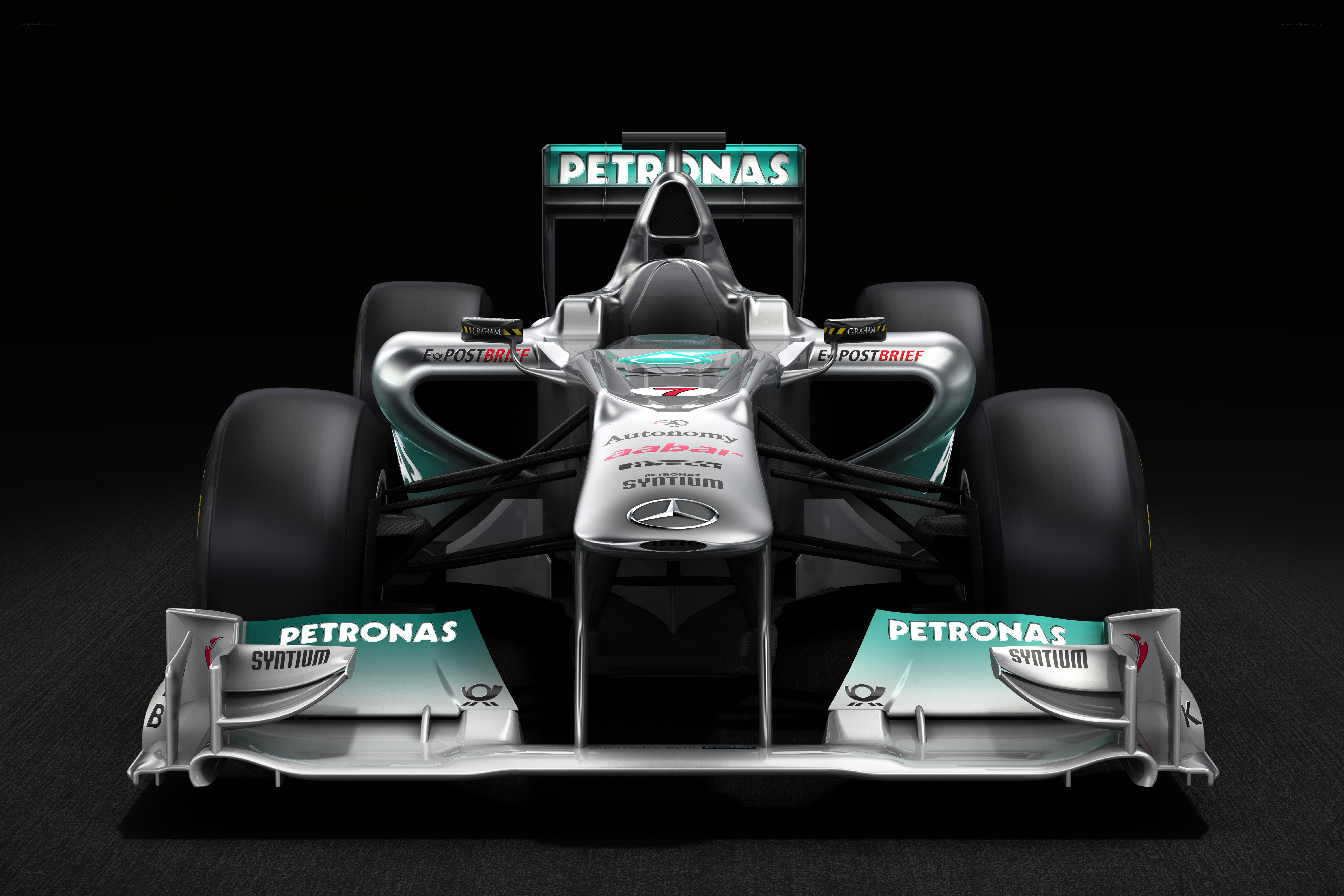 Mercedes Formula 1 car front view