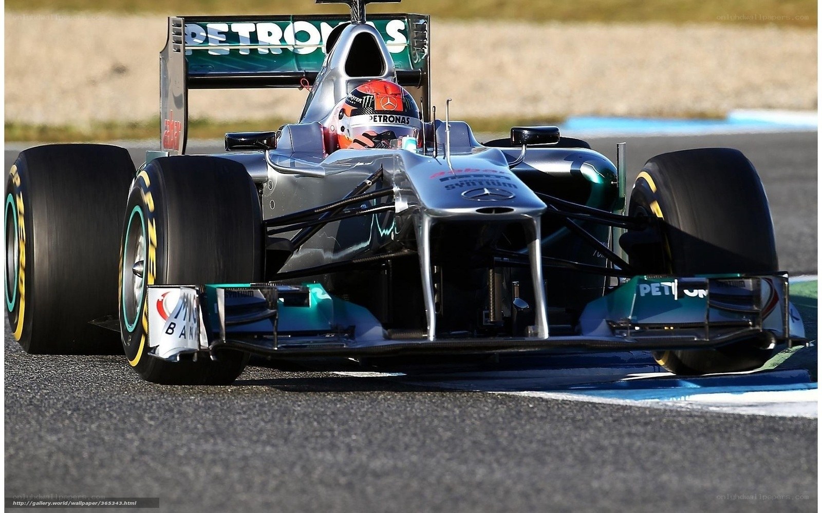 Mercedes Formula 1 car on track