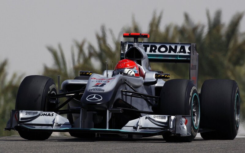 Mercedes Formula 1 car on track