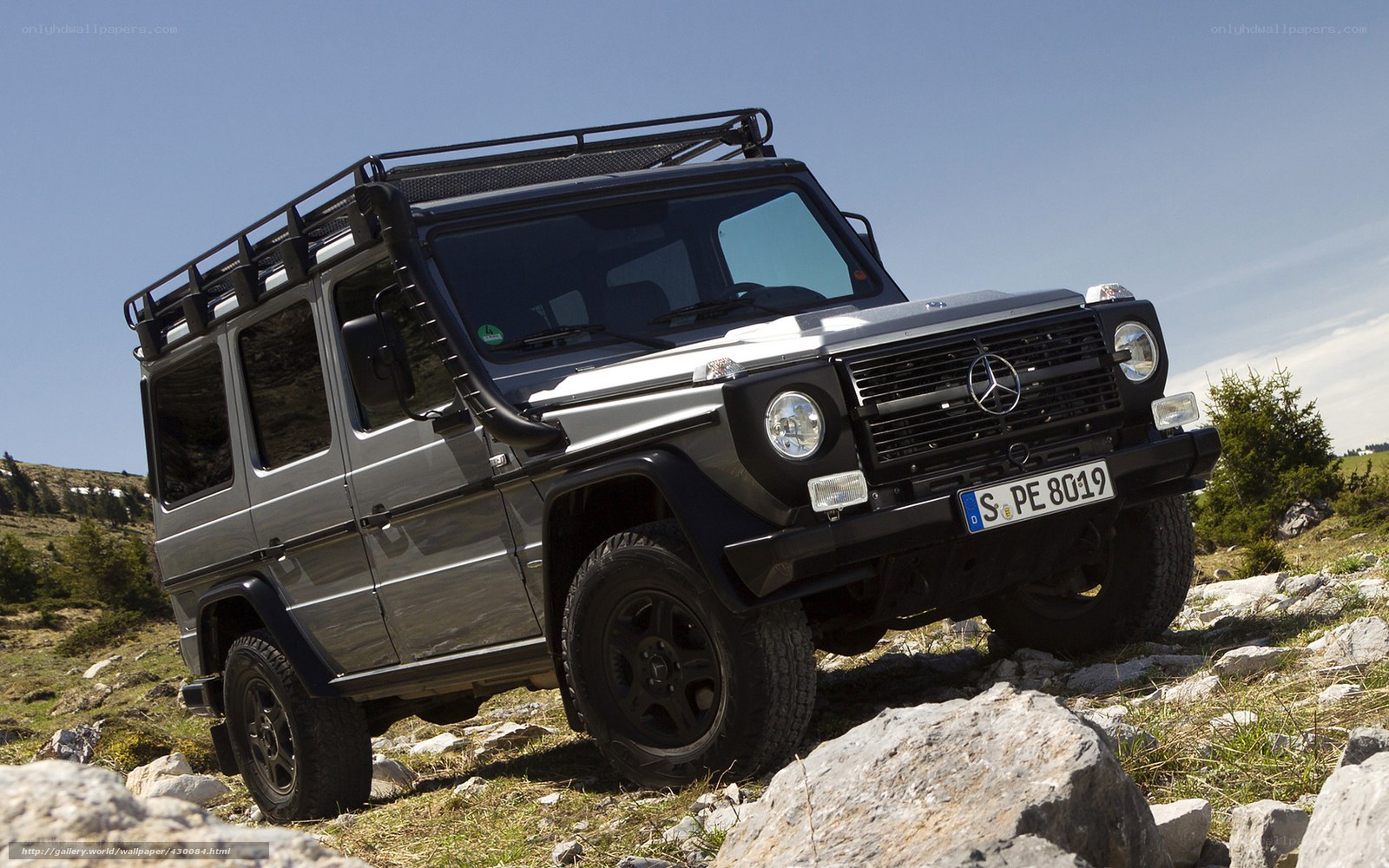 Mercedes G-Wagen on rocky terrain