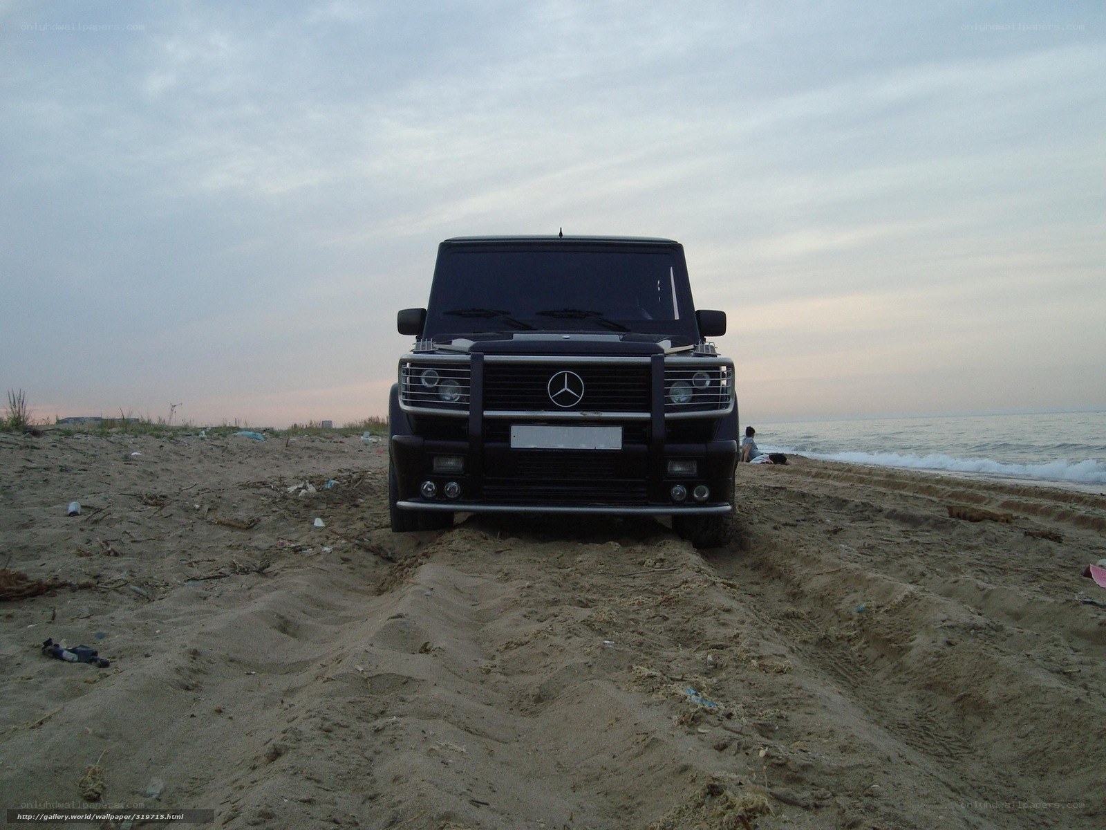 Mercedes G-Wagon on the beach