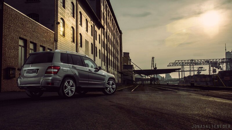 Mercedes GLK in industrial setting