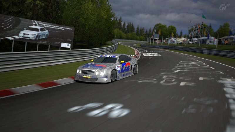 Mercedes race car on track