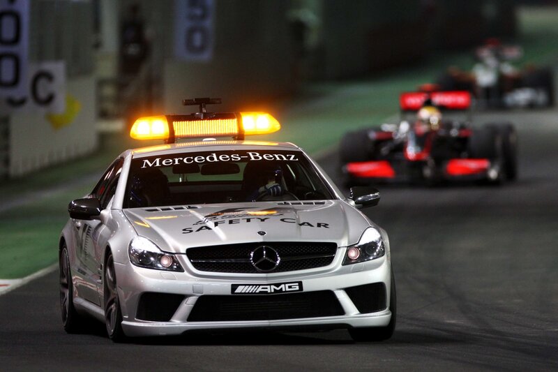 Mercedes safety car on track