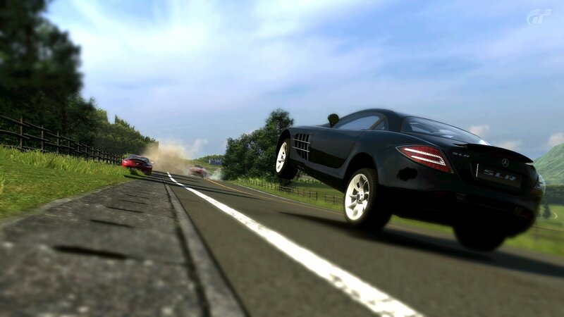 Mercedes SLR on a winding road