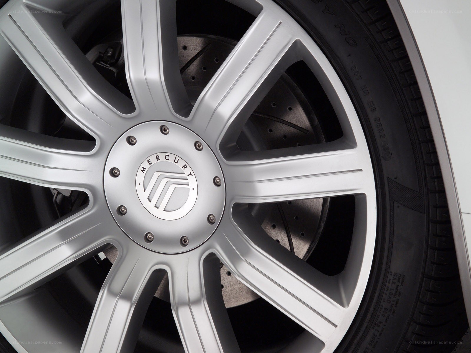 Mercury car wheel close-up