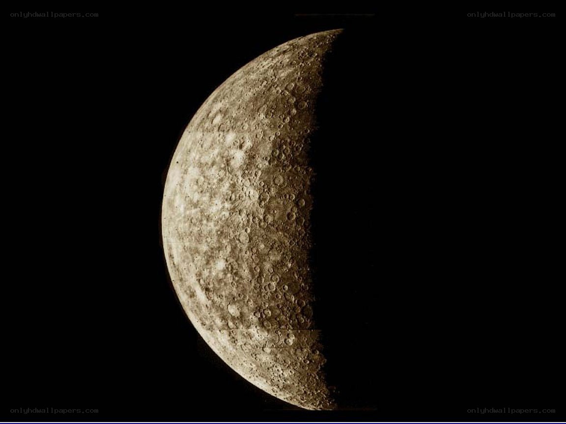 Mercury in crescent phase