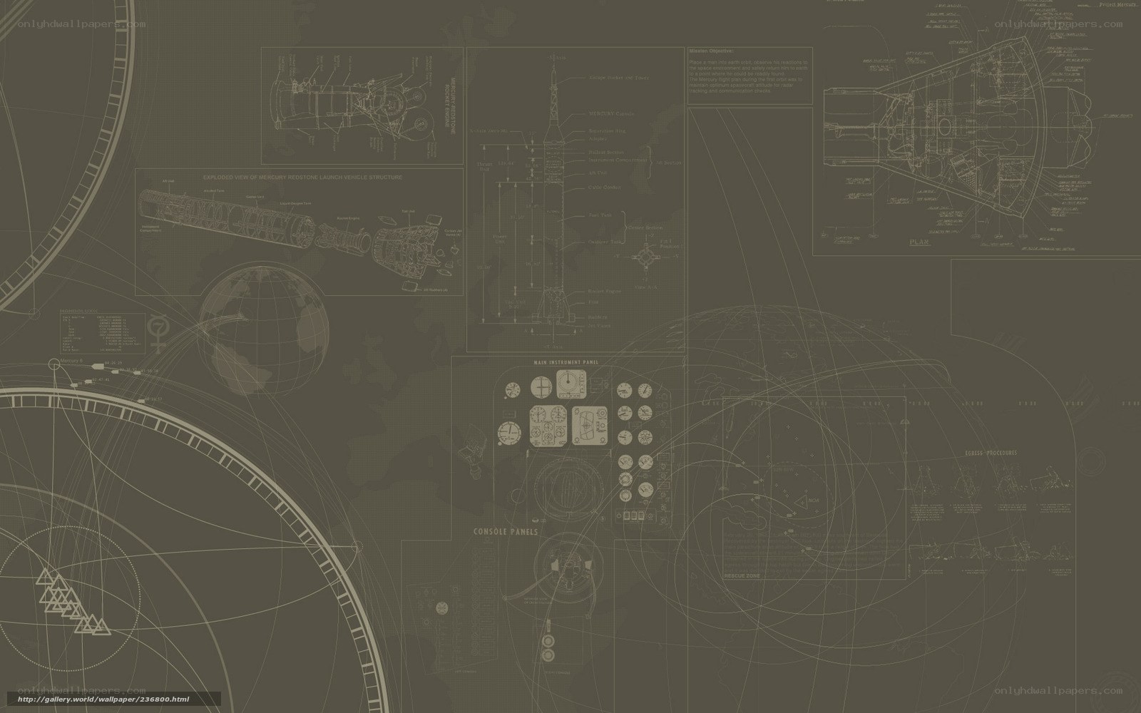 Mercury Redstone rocket blueprint