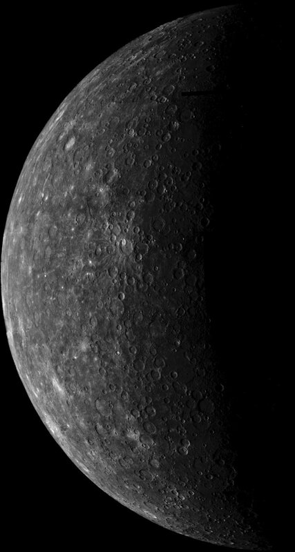 Mercury surface close-up