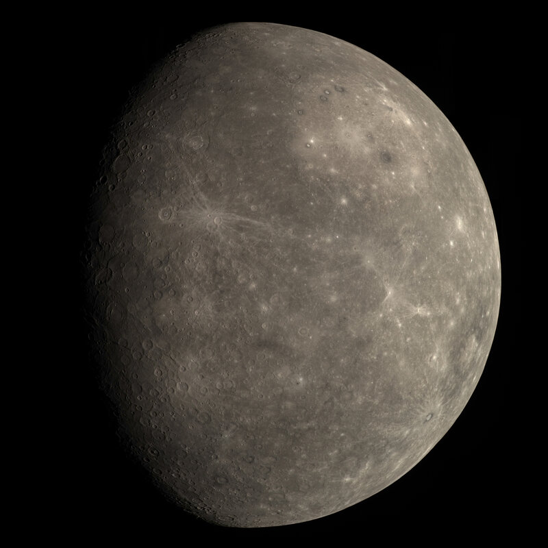 Mercury surface with craters