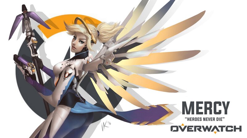 Mercy Character Art — White