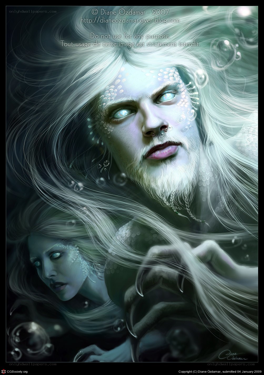 merfolk couple underwater