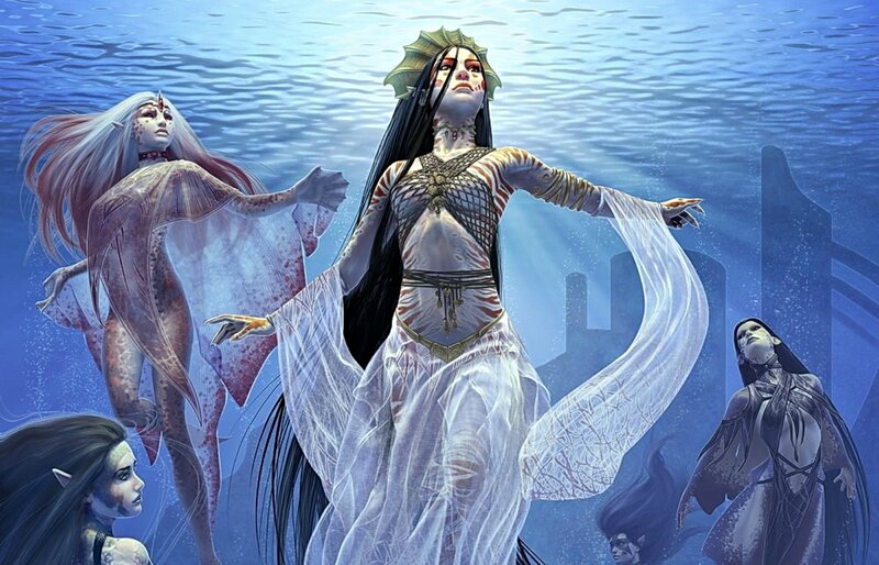 Merfolk in Underwater City