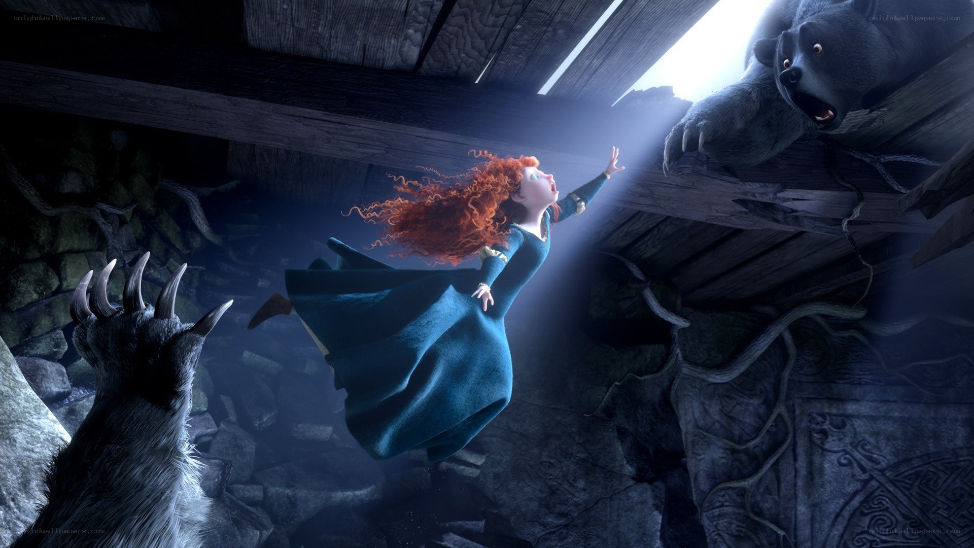 Merida escapes from bears