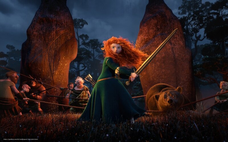 Merida stands with sword