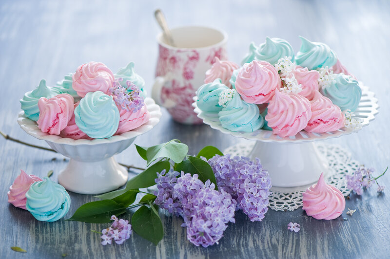 Meringue Desserts on Stands
