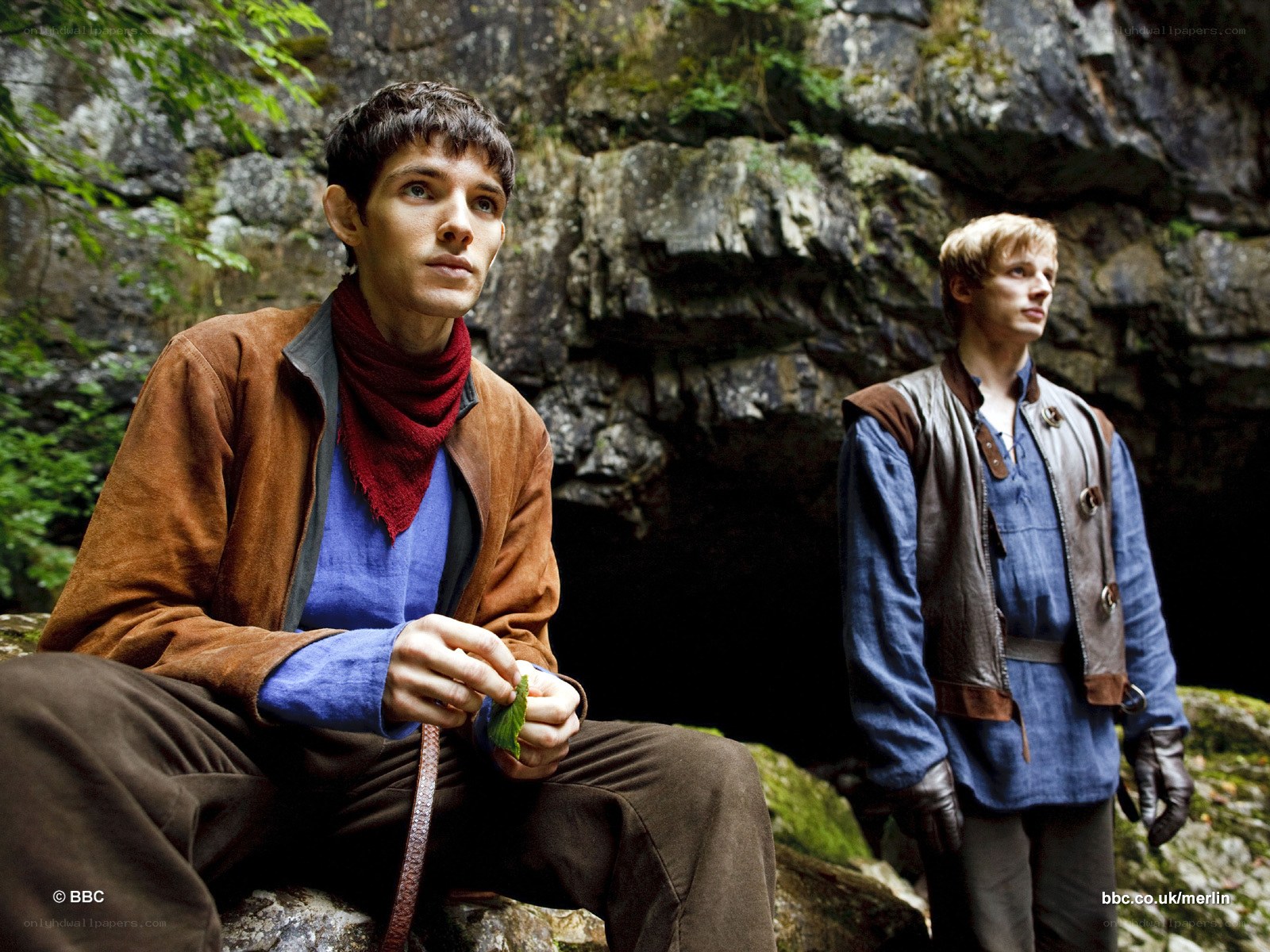 Merlin and Arthur in a forest